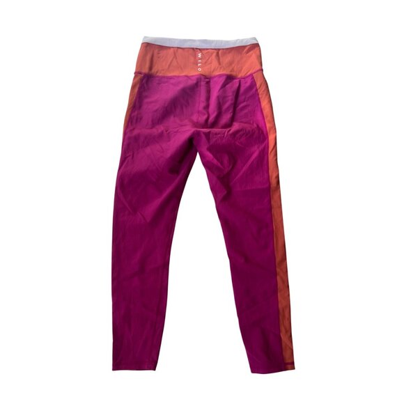 Wilo Ankle Leggings Women's Size L Orange, Pink, White High Waisted Workout Pant - Picture 4 of 4